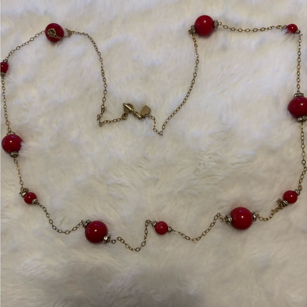 Elegant Red Beaded Necklace - Picture 8 of 10